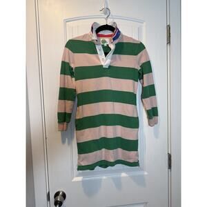Mini Boden Girl's Collard Rugby Shirt Dress Size 9-10, Long Sleeve 100% Cotton
